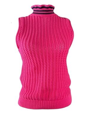 J. CREW Crocheted Sleeveless Sweater in Hot Pink, Size XS.